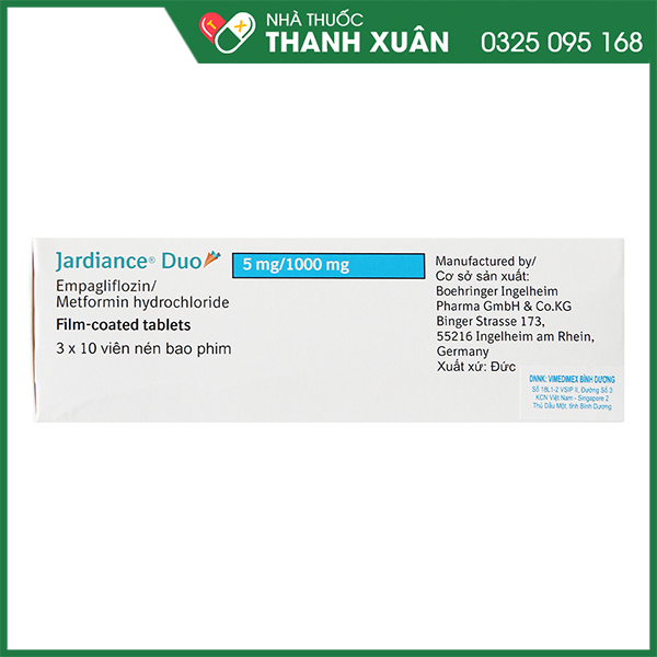 Jardiance Duo 5mg/1000mg trị đái tháo đường